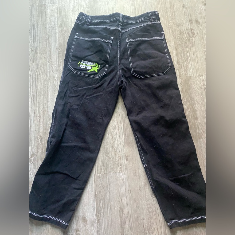 Black and green baggy empyre jeans